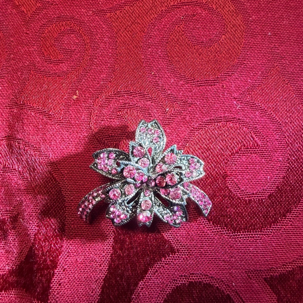 Vintage Pink Floral Brooch